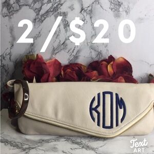 Mudpie Ivory Faux Leather Foldover Bangle Wristlet